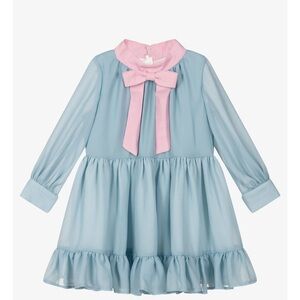 Hucklebones London Elegant Blue and Pink Kids Formal Dress 6
